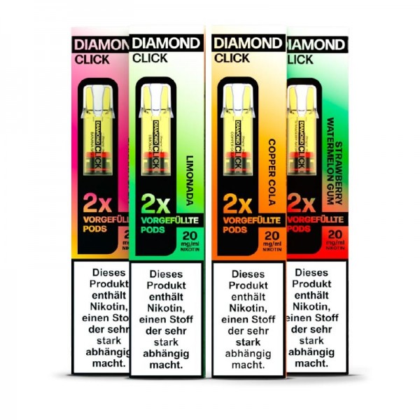 Vapes Bars Diamond Click Pods 20mg - 2er Packung