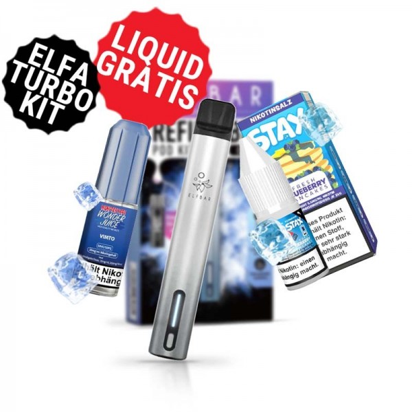 Gratis Liquid + Elf Bar Elfa Turbo Kit Black