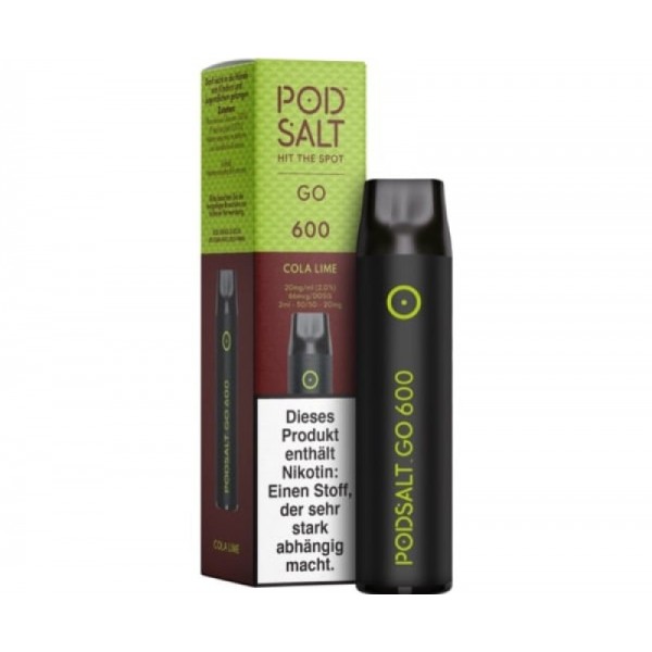 Pod Salt GO 600 Cola Lime 20mg NicSalt E-Zigarette 600 Züge