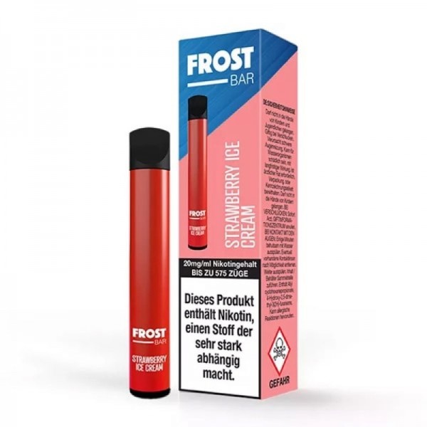 Frost Bar Vape Strawberry Ice Cream Einweg E-Zigarette 20mg Nikotin 600 Züge