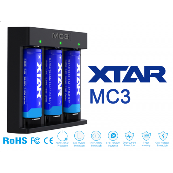 Xtar MC3 - 3 Schacht USB Akkuladegerät