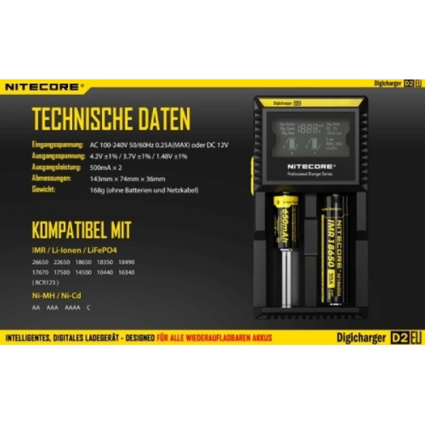 Nitecore Digichager - Ladestation D2