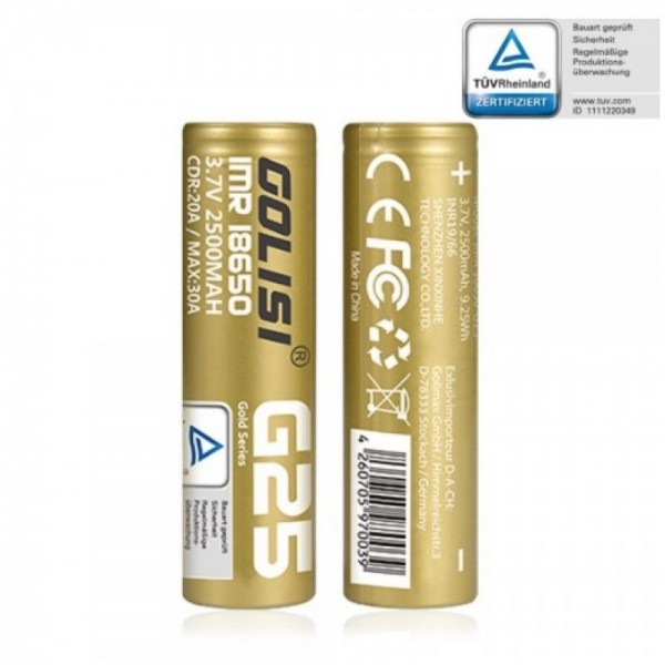 Golisi G25 18650 Akku 2500mAh 20A IMR