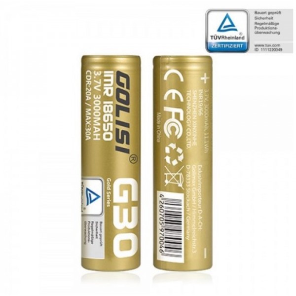 Golisi G30 18650 Akku 3000mAh 20A IMR